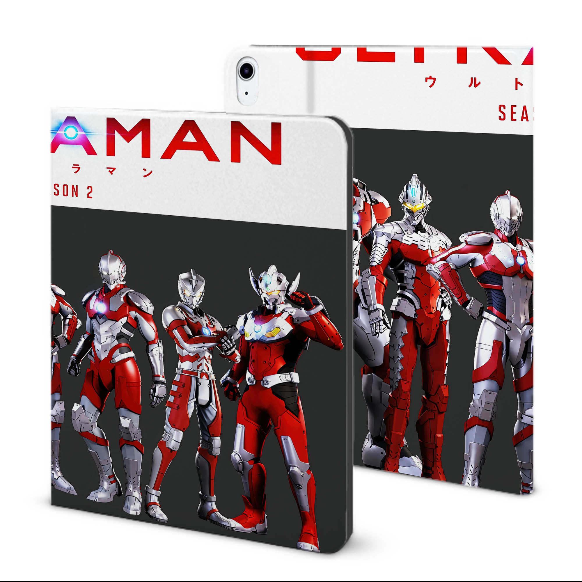 （画像用） ウルトラマン Ultraman IPad ケース ブック型 PUレザー TPU 耐衝撃 軽量 薄型 ペン収納なし 全面保護 IPad 各モデル対応